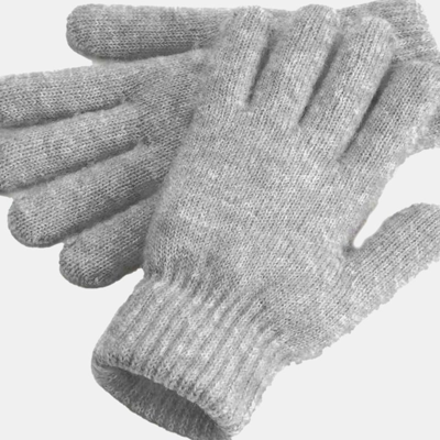 Beechfield Cosy Cuffed Marl Ribbed Winter Gloves In Grey