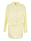 Attico Yellow Hatty Minidress In Yellow