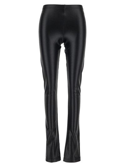 Junya Watanabe Mid-rise Glossy-finish Leggings In Black