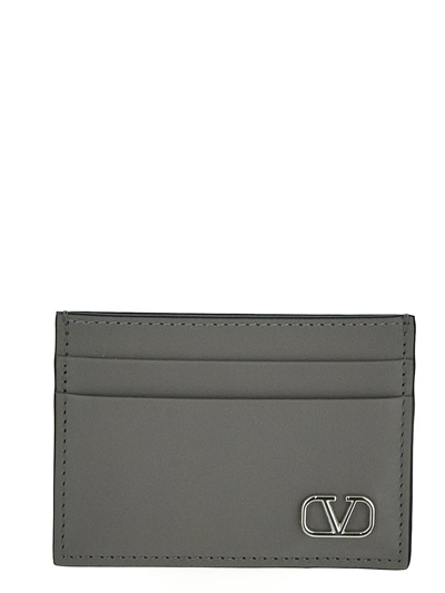 Valentino Garavani Card Holder In Grey