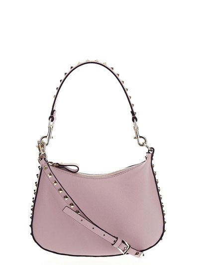 Valentino Garavani Small Rockstud Hobo Bag In Lilac