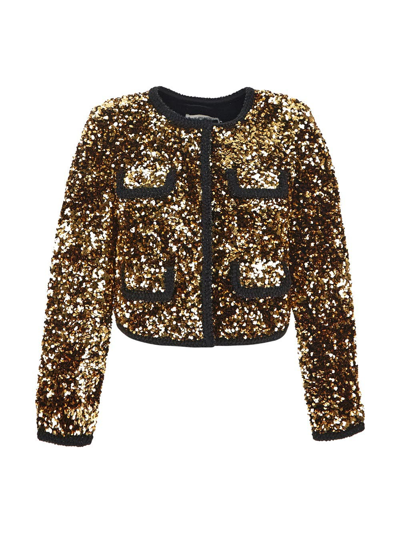 Self-portrait Sequin-embellished Jacket In Multi-colored