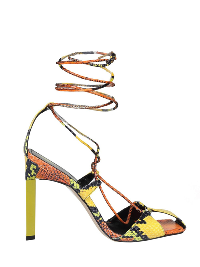 Attico Adele Snake-effect Leather Sandals In Multicolor