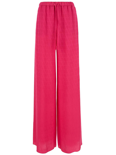 Valentino Toile Iconographe Drawstring Trousers In Pink