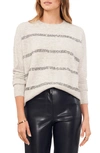Vince Camuto Womens Sequined Acrylic Pullover Sweater In Silver Hthr
