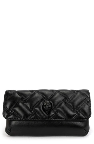 Kurt Geiger Kensington Chain Quilted Clutch Bag In Black