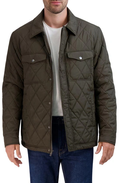 Cole Haan Diamond Quilted Jacket In Olive