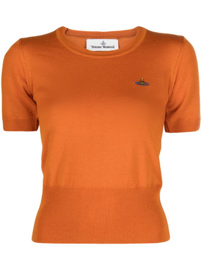 Vivienne Westwood Logo Cotton T-shirt In Orange