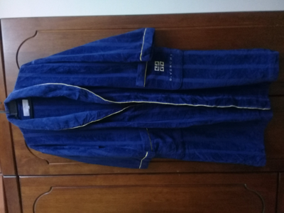 Pre-owned Givenchy Luxury Blue & Gold Robe In Navy Blue
