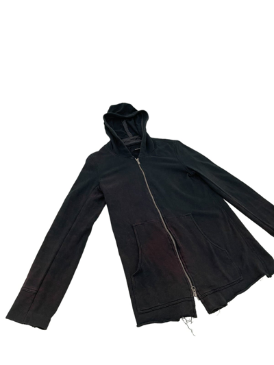 Yasuyuki-ishii ジップアップダメージパーカー Pre-owned Yasuyuki Ishii Faded Hoodie Gothic 42 In Faded Black