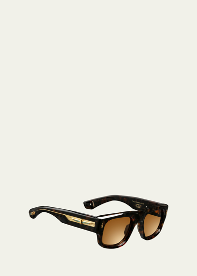 Jacques Marie Mage Men's Thundercloud Acetate Square Sunglasses In 6d Agar