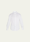 Brunello Cucinelli Men's Basic Fit Solid Sport Shirt With Button-down Collar In White
