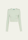 PRADA RIBBED WOOL CASHMERE CROPPED TOP