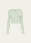 Prada Wool And Cashmere Crew-neck Sweater In F0223 Menta
