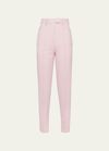 Prada High-waisted Tapered Trousers In Pink