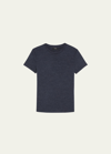 Theory Wool-jersey Tiny Tee In Navy Melange
