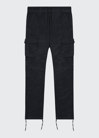 John Elliott Men's Cotton Sateen Cargo Pants In Black