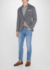 Brunello Cucinelli Men's 5-pocket Denim Jeans In Light Wash Denim
