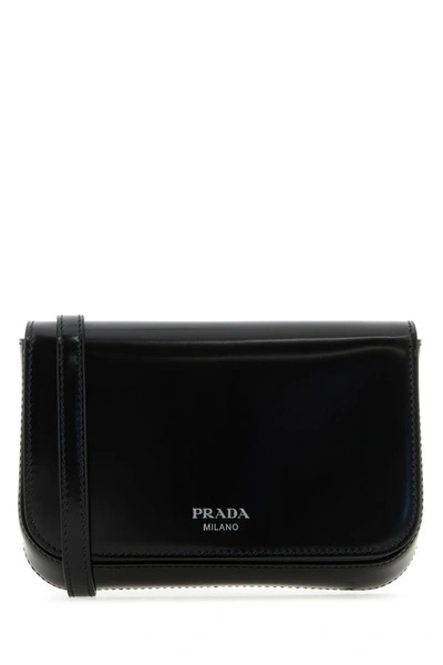 Prada Man Black Leather Crossbody Bag