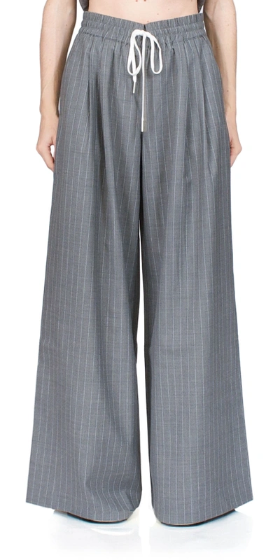 St Agni Relaxed Drawstring Wool-blend Pants In Grey