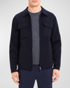 Theory Vena Shirt Jacket In Double-face Wool-cashmere In Baltic
