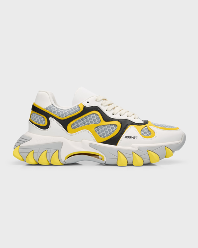 Balmain B-east Logo-print Low-top Trainers In Yellow