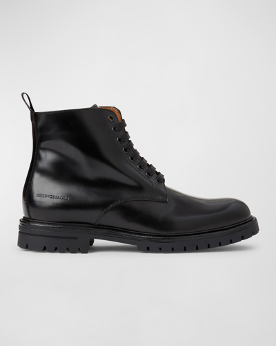 Bruno Magli Men's Griffin Leather Lace-up Boots In Black
