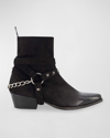 Karl Lagerfeld Suede Zip Boot In Black
