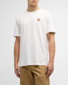 MONCLER MEN'S T-SHIRT WITH LEATHER LOGO PATCH