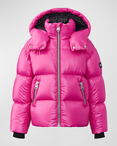 Mackage Kids' Little Girl's & Girl's Jesse Lustrous Lightweight Down Hooded Jacket In Lotus