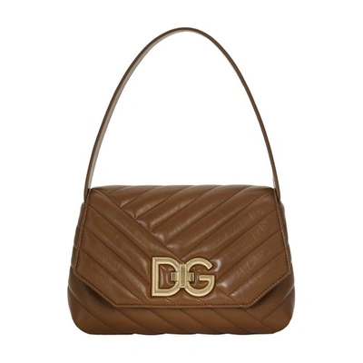 Dolce & Gabbana Leather Shoulder Bag In Cammello_3