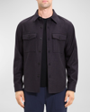 Theory Garvin Shirt Jacket In Recycled Wool-blend Flannel In Mnk Multi