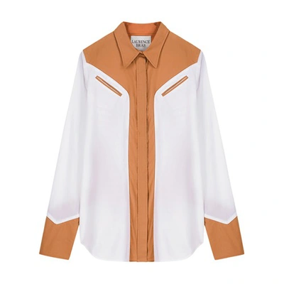 Laurence Bras Billie Two-tone Shirt In White_camel