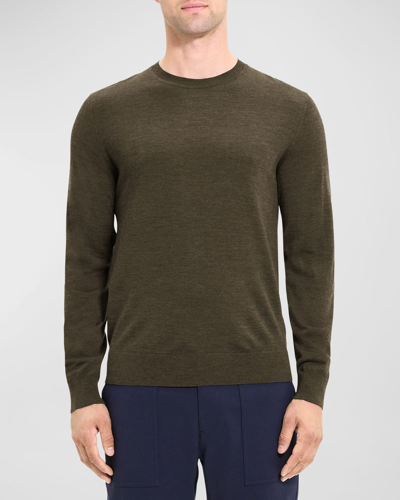 Theory Crewneck Jumper In Regal Wool In Uniform Melange