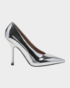Valentino Nite-out Mirrored Leather Pumps In S13 Silver