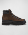 Moncler Men's Peka Trek Lace Up Hiking Boots In Black