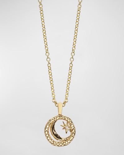 Azlee Petite Cosmic Coin Necklace In Gold