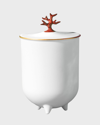 L'objet Footed Coral Candle In White