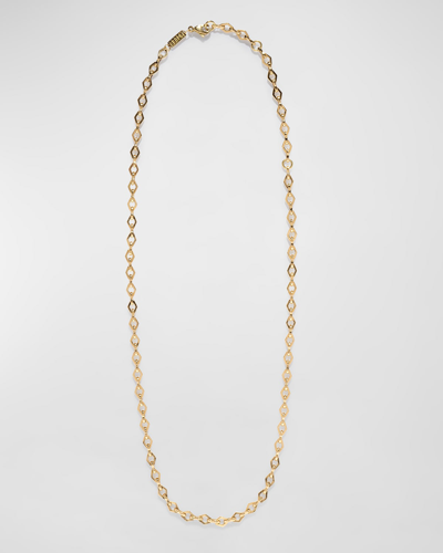 Azlee Medium Yellow Gold Lozenge Link Chain Necklace