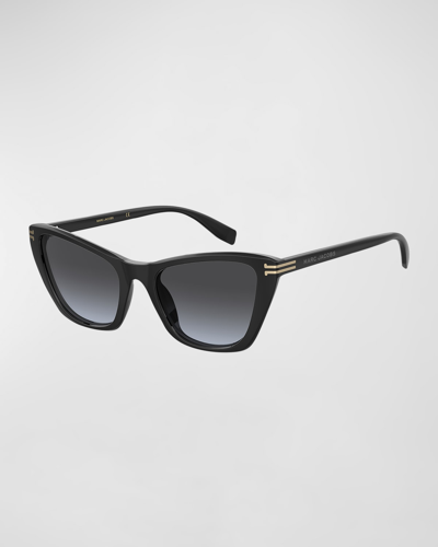 Marc Jacobs Sleek Acetate Cat-eye Sunglasses In Black