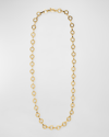 AZLEE HEAVY LARGE CIRCLE LINK TEXTURED CHAIN NECKLACE, 20"L