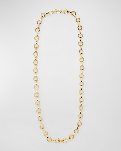 Azlee Heavy Large Circle Link Textured Chain Necklace, 20"l