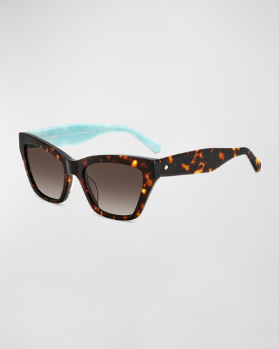 Kate Spade Fay 54mm Gradient Cat Eye Sunglasses In Havana/ Brown Gradient