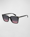 Marc Jacobs Sleek Gradient Acetate Square Sunglasses In Black