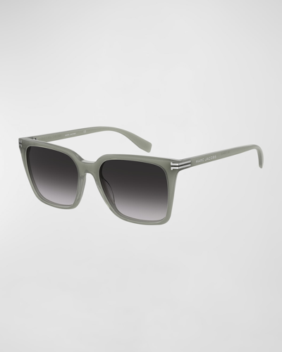 Marc Jacobs Sleek Gradient Acetate Square Sunglasses In Sage