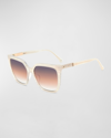 Kate Spade Marlowe 55mm Gradient Square Sunglasses In Bge Hrn