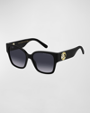Marc Jacobs Gradient Acetate & Metal Square Sunglasses In Black