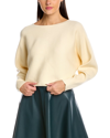 Alexia Admor Ribbed Knit Dolman Sleeve Top In White