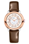 Fendi Women's Ishine 38mm Two Tone 18k Rose Goldplated & Stainless Steel, Topaz, Black Spinel, Mother Of P In Two Tone