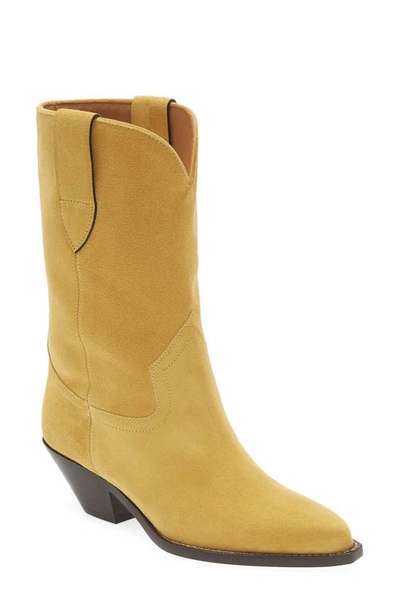 Isabel Marant Dahope Suede Boots In Straw